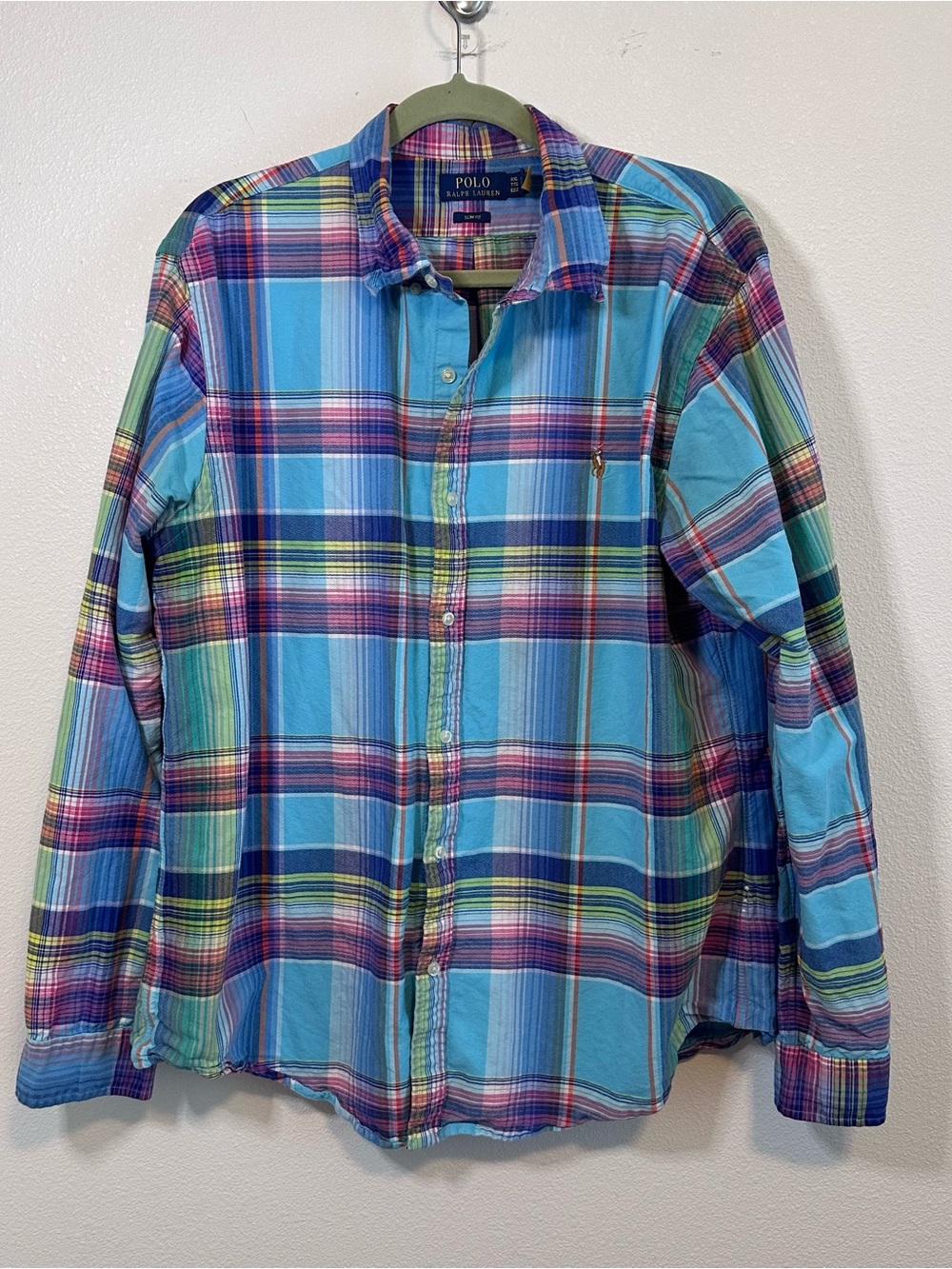 Ralph Lauren Blue Multicolor Plaid Button-Down Shirt